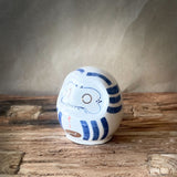 Japanese Ceramic Daruma - White & Blue