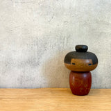 Vintage Kokeshi #090 - "Red Kimono w/ Flowers" Yamanaka