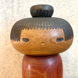 Vintage Kokeshi #090 - "Red Kimono w/ Flowers" Yamanaka
