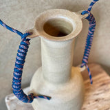 Bottle Vase - Blue & Pink Woven Handles