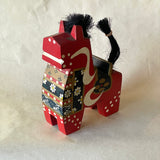 Japanese Vintage Wooden Horse - Red - Large