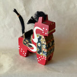 Japanese Vintage Wooden Horse - Red - Large