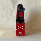 Japanese Vintage Wooden Horse - Red - Large