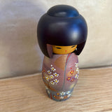 Vintage Kokeshi #081 - "Red & White Flowers"