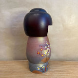 Vintage Kokeshi #081 - "Red & White Flowers"