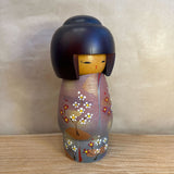 Vintage Kokeshi #081 - "Red & White Flowers"
