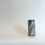 Cylinder Vase - Twist Faceted - White Straw • May25 • TH0207