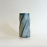 Cylinder Vase - Twist Faceted - White Straw • May25 • TH0207