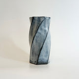 Cylinder Vase - Twist Faceted - White Straw • May25 • TH0207