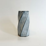Cylinder Vase - Twist Faceted - White Straw • May25 • TH0207
