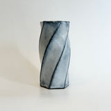 Cylinder Vase - Twist Faceted - White Straw • May25 • TH0207