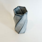 Cylinder Vase - Twist Faceted - White Straw • May25 • TH0207
