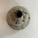 "Shirahagi on Tenmoku" Vase - Grooved- Medium • May25 • TH0308