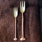 Brass & Copper "Bean" Forks