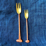Brass & Copper "Bean" Forks