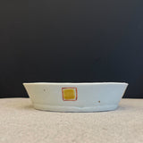 Japanese Oval Ceramic Dish by Mansaku Nakao