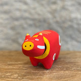 Japanese Hariko "Akabeko" Red Cows (with nodding head)