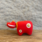 Japanese Hariko "Akabeko" Red Cows (with nodding head)