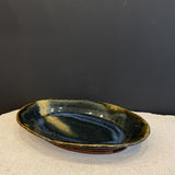 Japanese Dark Green Ceramic Platter by Eiji Matsumura