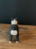 Japanese Carved Wooden Dog - Boston Terrier