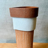 "Wing" Vase - Terracotta & White - Tall