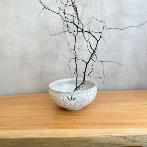 Round Bowls - White Crackle - Medium • May25 • TH0507