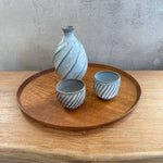 Sake Set - "White Straw" Tokkuri (Sake Pourer) - Twist Faceted • May25 • TH0404