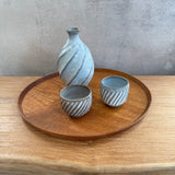 Sake Set - "White Straw" Tokkuri (Sake Pourer) - Twist Faceted • May25 • TH0404