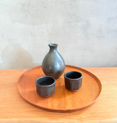 Sake Set - Ash "Tenmoku" Tokkuri (Sake Pourer) • May25 • TH0402