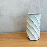 Cylinder Vase - Twist Faceted - "Shirahagi" • May25 • TH0209
