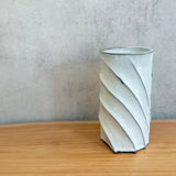 Cylinder Vase - Twist Faceted - "Shirahagi" • May25 • TH0209