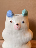 "Some White Bears" Vase - Small #02 (Blue & Green) • serious PLAY