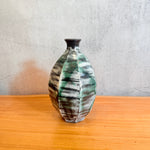 Green & White Tokkuri (Sake Pourer) - Faceted • May25 • TH0410