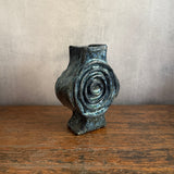 Vase - Medallion / Scroll - Green/Blue Wash - Small
