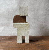 "Robot" Vase - White & Brown - Medium