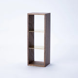 Sola Cube Display Case - Wood & Brass - 3 Cube