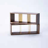 Sola Cube Display Case - Wood & Brass - 3 Cube