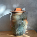 Storage Jar (Lidded) #02 - Wood Fired - Ash & Shino Glaze - July 2024