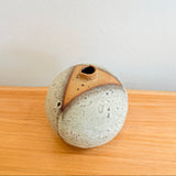 Orb Vase #03 - White Over Terracotta