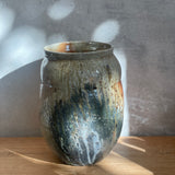 Storage Jar (Lidded) #01 - Wood Fired - Ash & Shino Glaze - July 2024