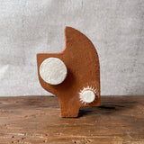 "Robot" Vase - Terracotta & White - Small