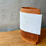 "Wing" Vase - Terracotta & White - Medium