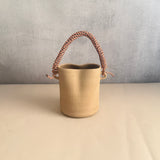 Basket Vase - Orange & Blue Woven Handle