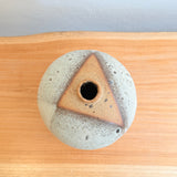 Orb Vase #03 - White Over Terracotta