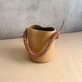 Basket Vase - Orange & Blue Woven Handle