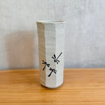 Cylinder Vase - Faceted - "Dragonfly" • May25 • TH0208
