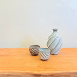 Sake Set - "White Straw" Tokkuri (Sake Pourer) - Twist Faceted • May25 • TH0404