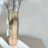 Cylinder Vase - Ash Glazed - Facetted - Tall • May25 • TH0203
