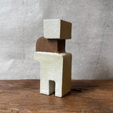 "Robot" Vase - White & Brown - Medium