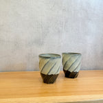 "Karatsu on Vidro" Cups - Twist Faceted - Large • May25 • TH0902